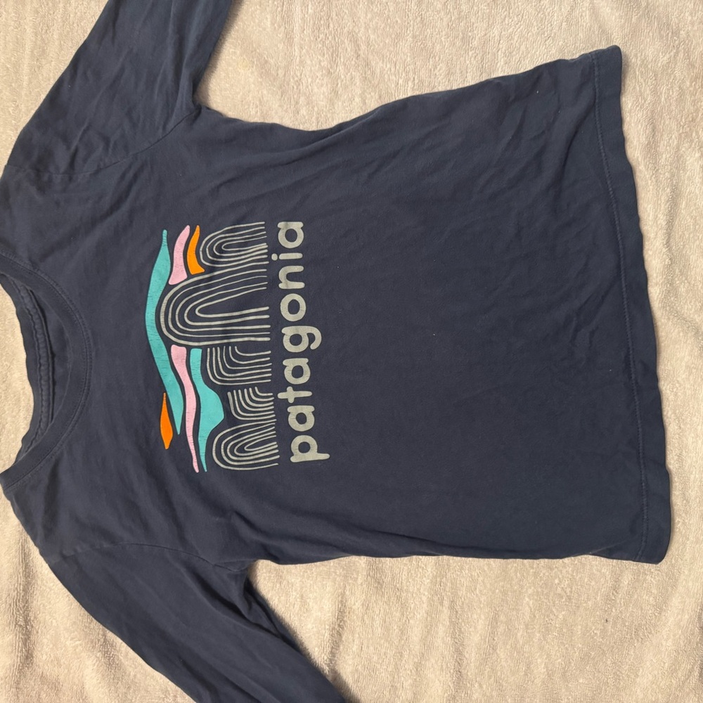 Patagonia Dark Blue Long Sleeve with Vibrant Graphic